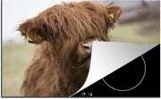 Luxe inductie beschermer Schotse Hooglanders  - 80x52 cm - Schotse hooglander likt zijn lippen  - inductiebeschermer