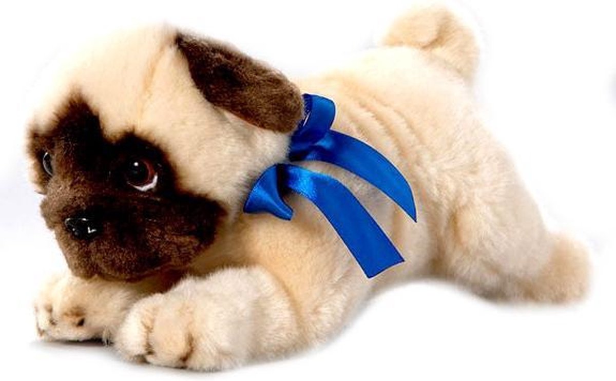 Bicolini Knuffelhond Liggende Mops Pup 26 Cm