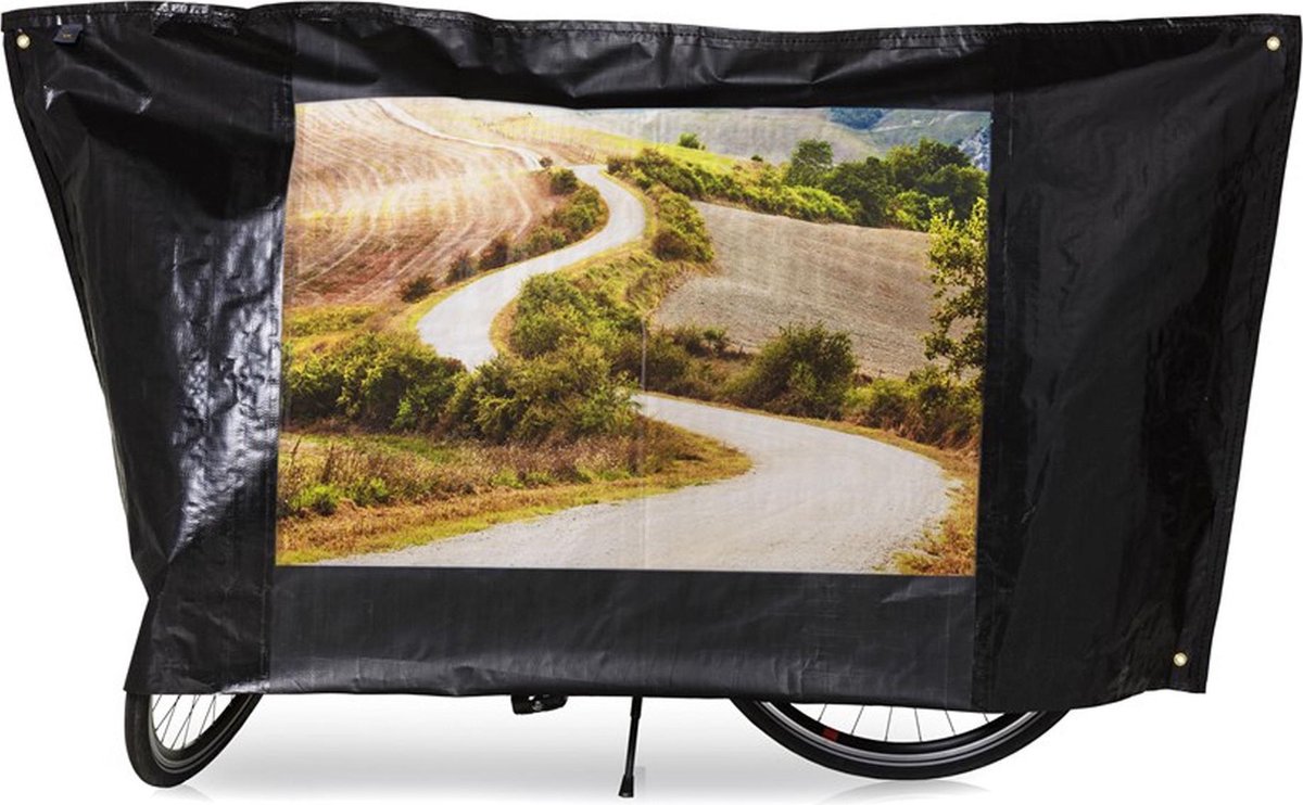 VK COLOR Classic - Fietsbeschermhoes - 210 X 110 Cm - Zwart met print