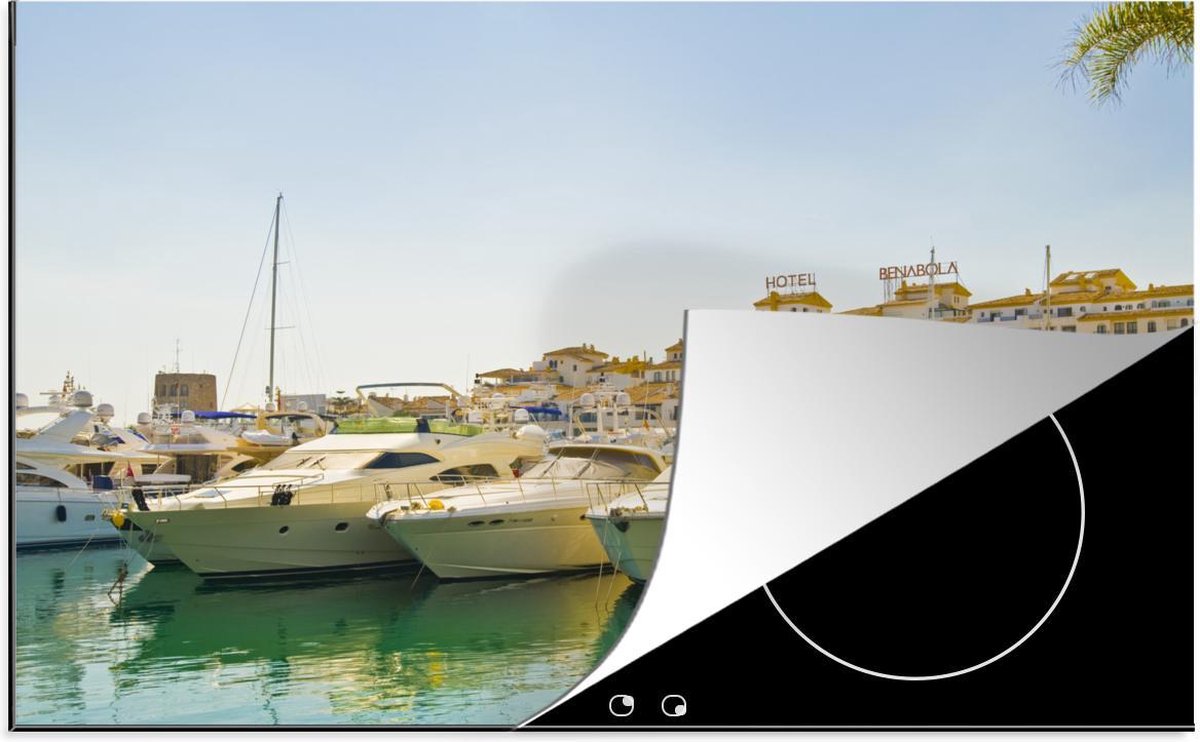Luxe inductie beschermer Costa del Sol - 80x52 cm - Jachthaven van Marbella Spanje  - inductiebeschermer