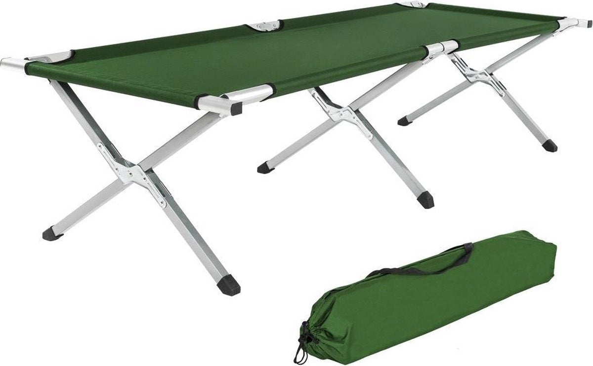 3x TecTake veldbed - 3 stuks xl veldbed 190 cm - groen - 402000