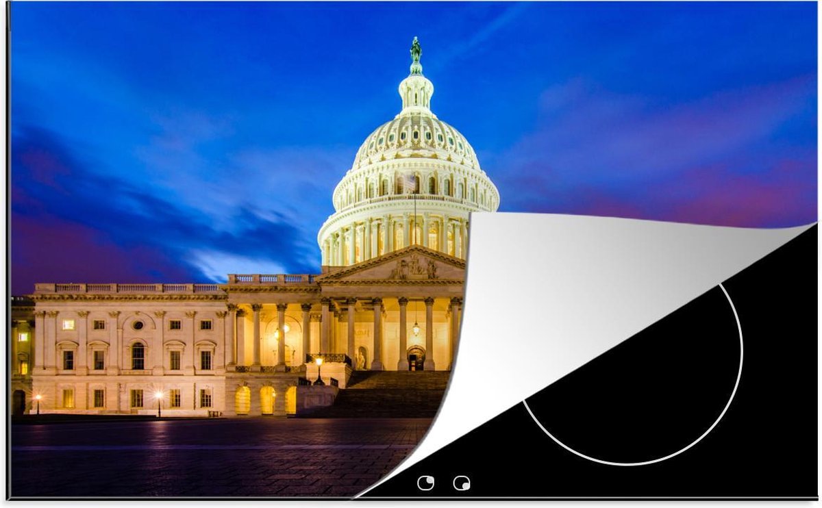 Luxe inductie beschermer Washington - 78x52 cm - Facade Capitool Washington DC  - inductiebeschermer