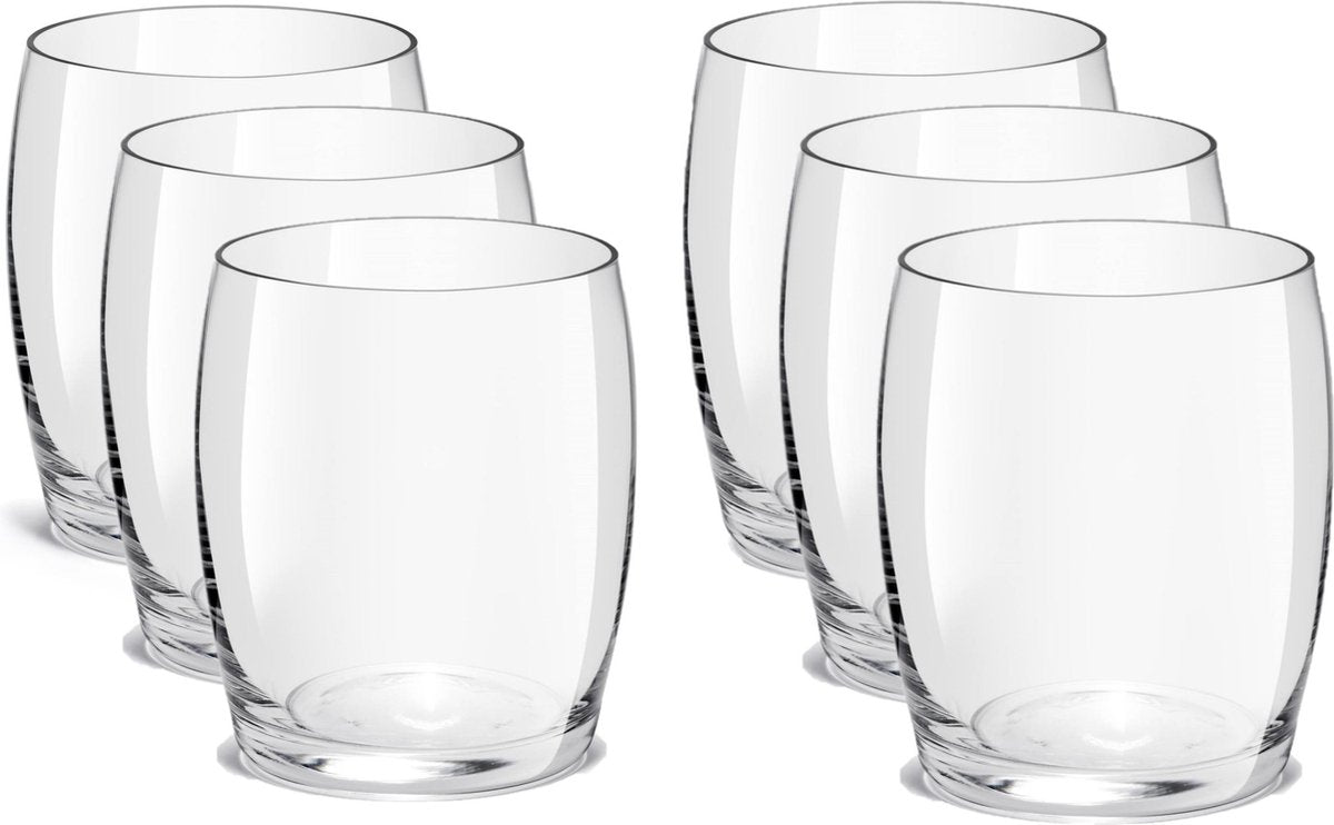 Set van 18x stuks drinkglazen/waterglazen Plaza transparant 340 ml - Tumblerglazen/frisdrankglazen rond van glas