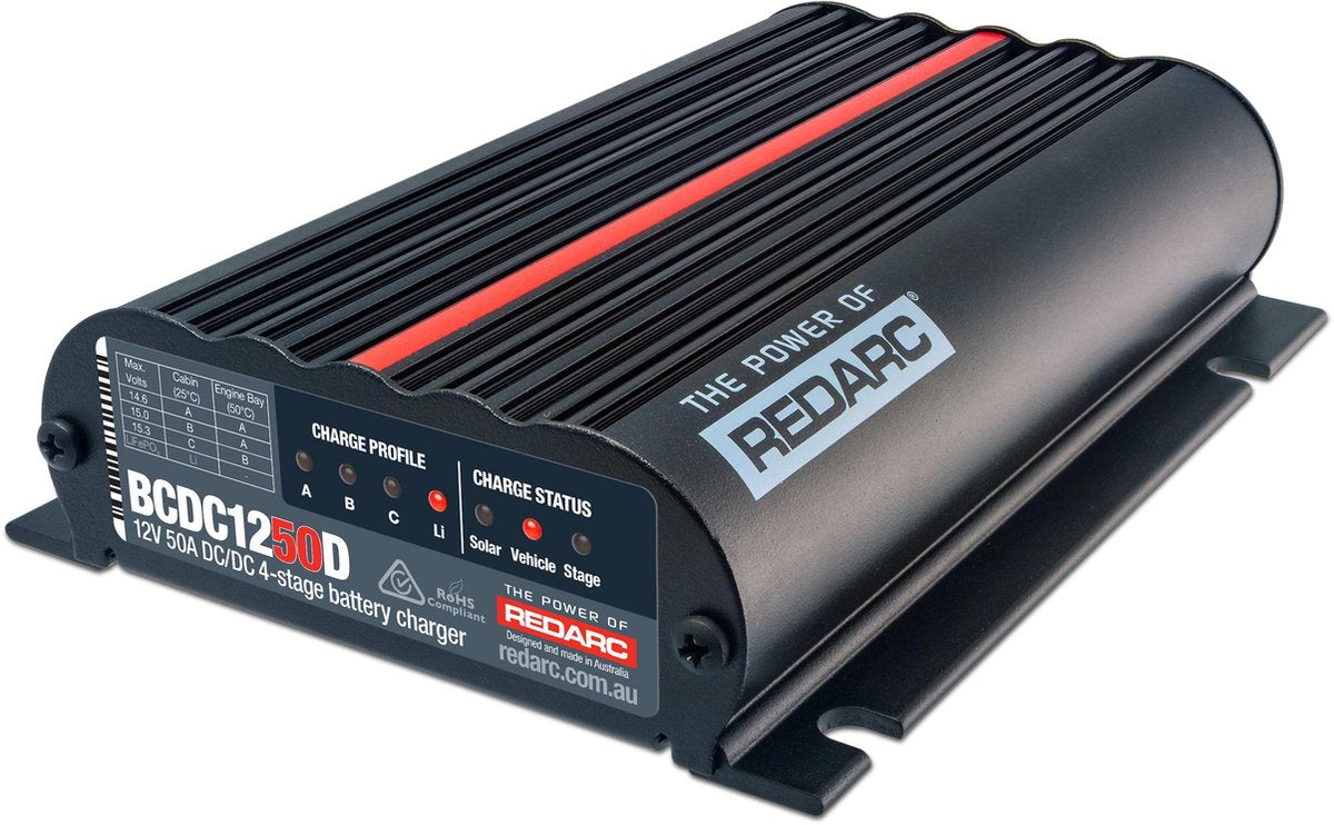 REDARC DUAL INPUT 12V 50A ONBOARD -DC-DC ACCULADER- BCDC1250D