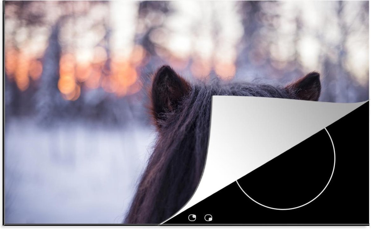 Luxe inductie beschermer ijslander - 78x52 cm - Close-up met manen van IJslander paard  - inductiebeschermer