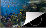 Luxe inductie beschermer Onderwaterwereld - 78x52 cm - Levendige onderwaterwereld  - inductiebeschermer