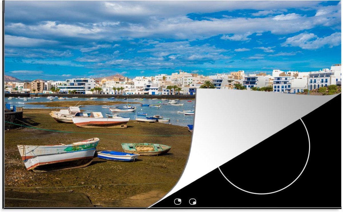 Luxe inductie beschermer Lanzarote - 78x52 cm - haven van Arrecife in Lanzarote  - inductiebeschermer