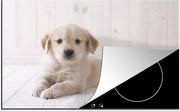 Luxe inductie beschermer Golden Retriever - 78x52 cm - Witte Golden Retriever puppy  - inductiebeschermer