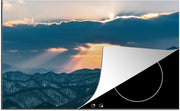 Luxe inductie beschermer Sapporo - 78x52 cm - Zonsondergang boven Moiwa gebergte in Japan  - inductiebeschermer
