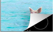 Luxe inductie beschermer Varken strand Bahama's - 80x52 cm - Zwemmend varken in Bahama's  - inductiebeschermer