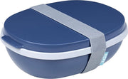 Mepal – Lunchbox Ellipse duo – Lunchbox voor volwassenen en saladebox to go– Nordic denim – Magnetronbestendig