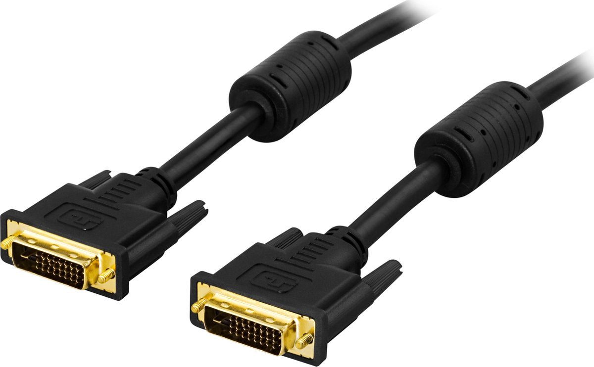 Deltaco DVI-600A DVI kabel 2 m DVI-D Zwart