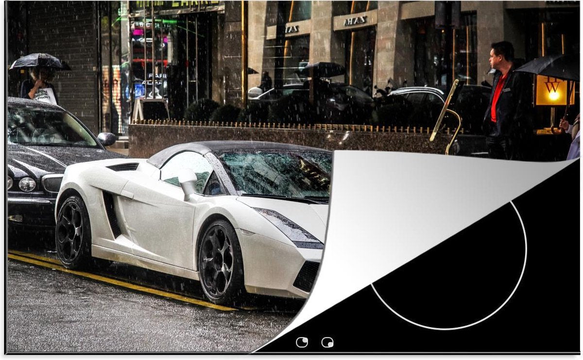 Inductie beschermer - Lamborghini Gallardo Spyder - Auto - Wit - 80x52 cm - inductiebeschermer