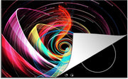 Luxe inductie beschermer Dance - 80x52 cm - Kleurrijke dansende lijnen  - inductiebeschermer