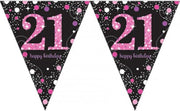 Vlaggenlijn 21 Sparkling celebrations roze 4 meter
