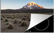 Luxe inductie beschermer Nationaal park Sajama - 80x52 cm - uitgestorven stratovulkaan in Nationaal park Sajama  - inductiebeschermer