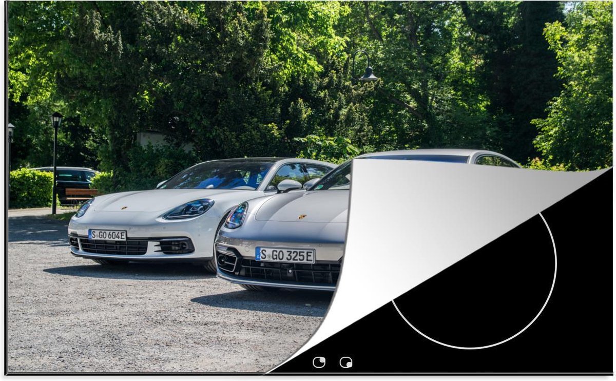 Inductie beschermer - Porsche Panamera - Grijs - Bomen - 80x52 cm - inductiebeschermer