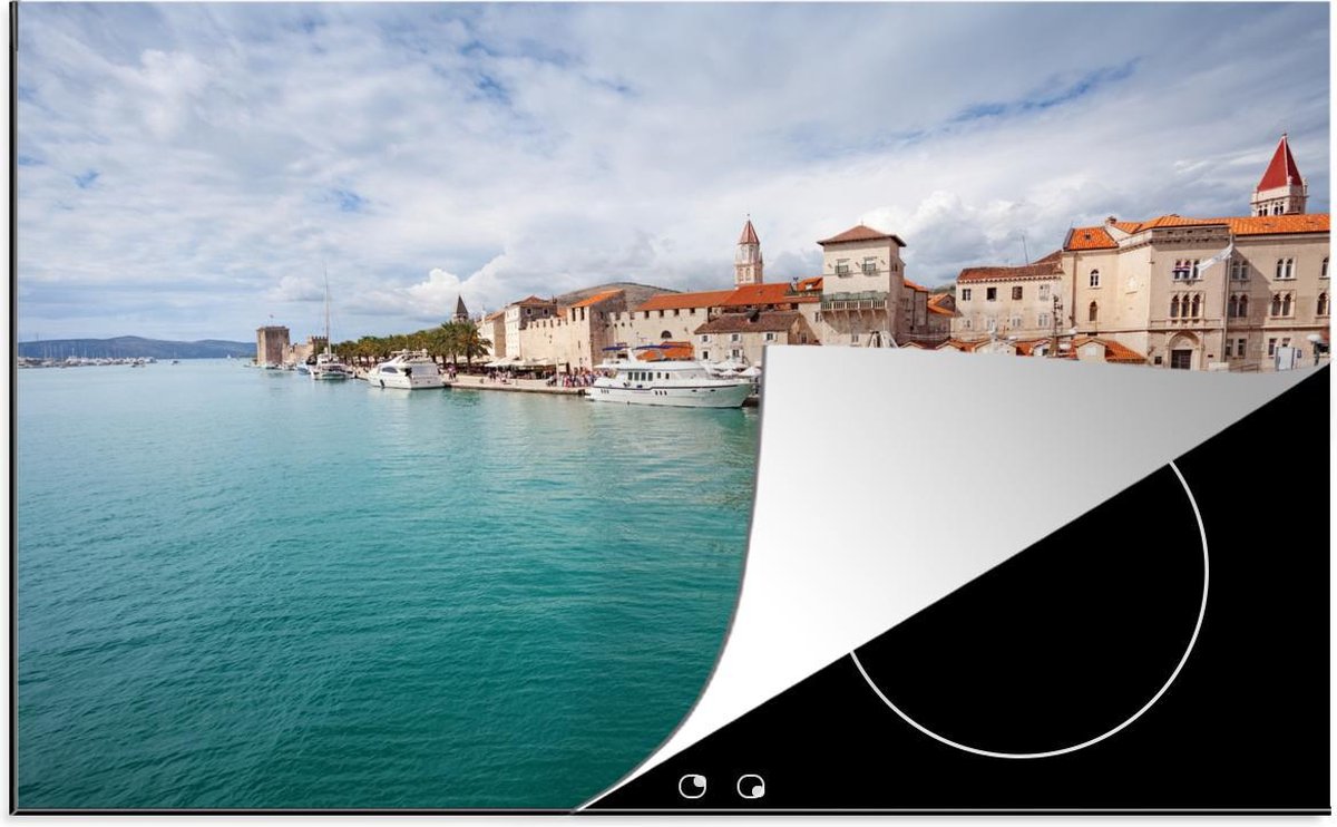Luxe inductie beschermer Trogir - 80x52 cm - Boten liggen aan kant in Trogir  - inductiebeschermer