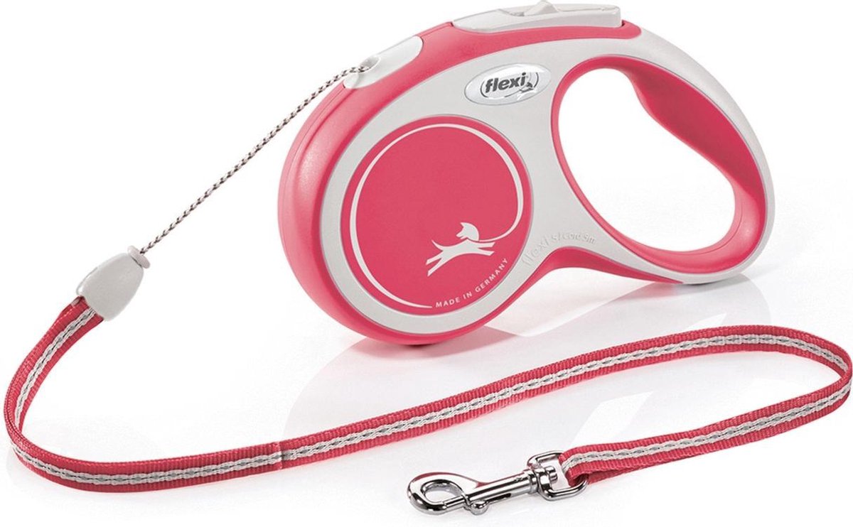 Flexi new comfort touw rood S 5M - voor max. 12KG