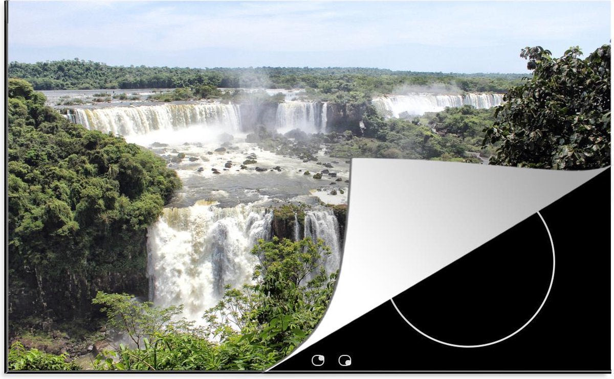 Luxe inductie beschermer Iguaçuvallen - 80x52 cm - watervallen van Iguaçu  - inductiebeschermer