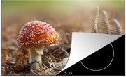 Luxe inductie beschermer Paddenstoelen - 80x52 cm - Close-up van rode paddenstoel  - inductiebeschermer