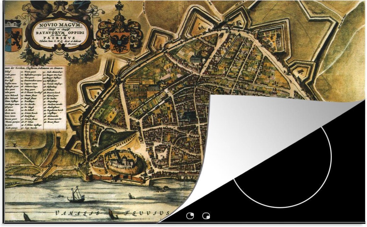 Luxe inductie beschermer Historische stadskaarten - 78x52 cm - historische stadskaart van Nijmegen  - inductiebeschermer