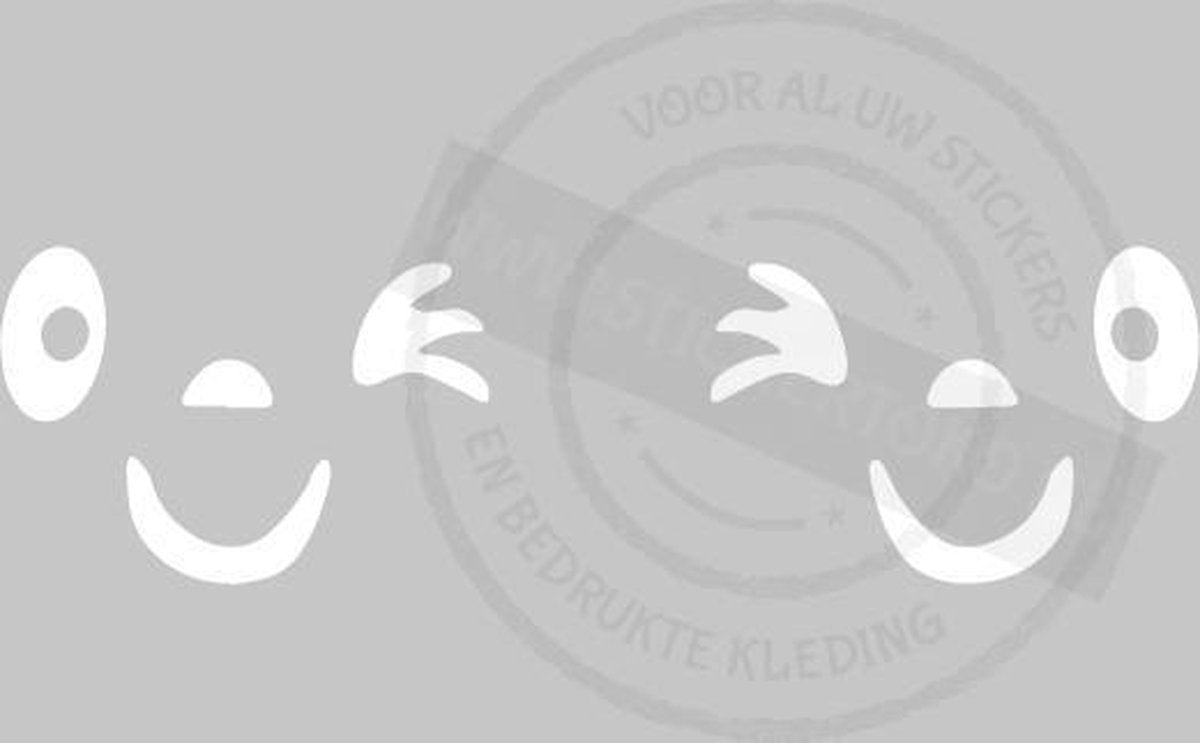 Set van 2 Knipogende spiegelstickers | Wit | Auto | Stickertoko.nl