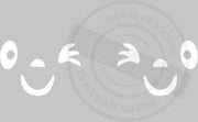 Set van 2 Knipogende spiegelstickers | Wit | Auto | Stickertoko.nl