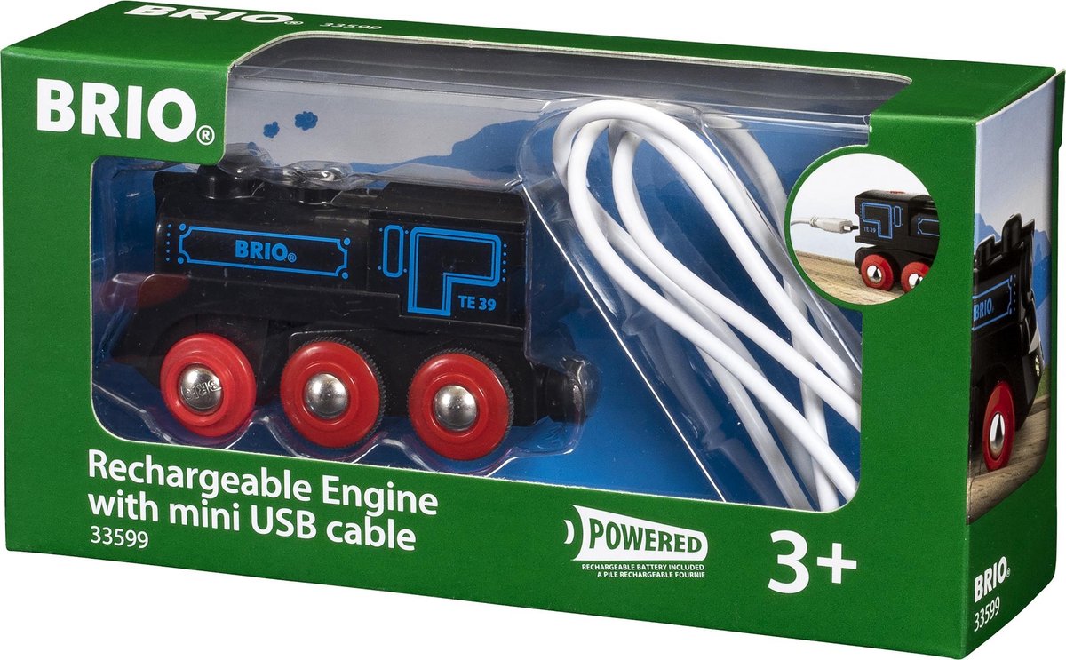 BRIO Oplaadbare locomotief met mini USB- kabel - 33599