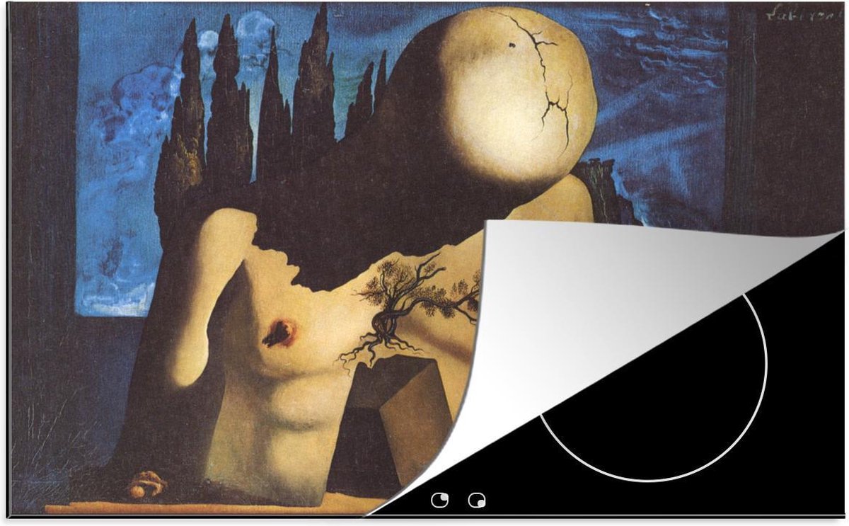Luxe inductie beschermer Salvador Dali 2 - 85x52 cm - Design for Set Curtain for Labyrinth I - Schilderij van Salvador Dali  - inductiebeschermer