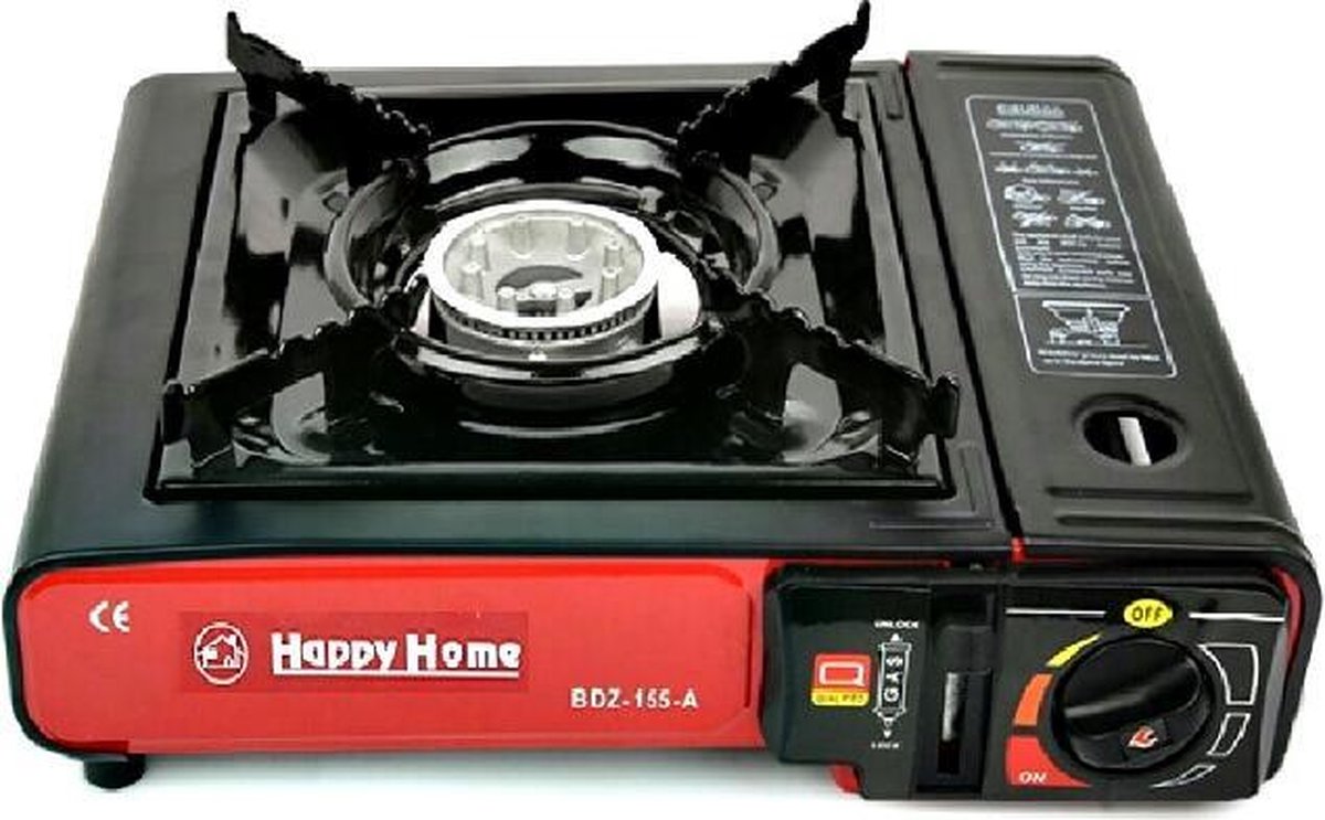Happy Home draagbaar gastoestel Draagbare Gaskookplaat voor Camping Outdoor -rood