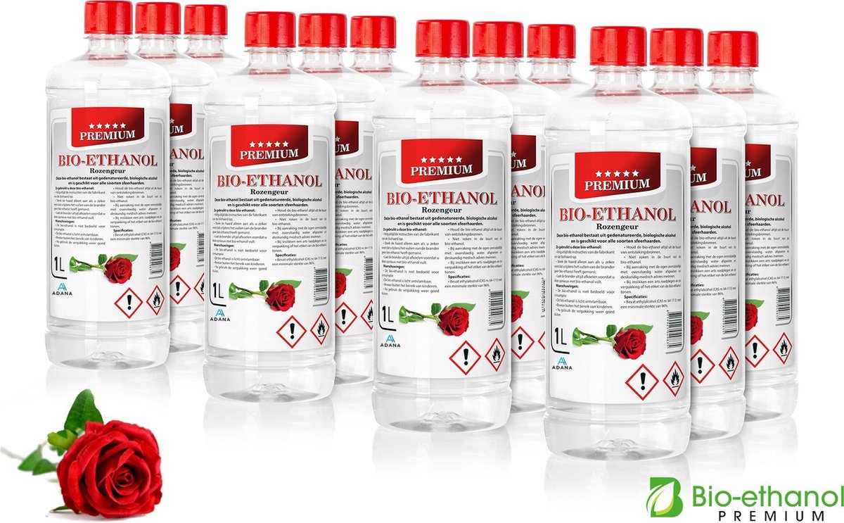 Adana- Bio-Ethanol met Rozengeur -PREMIUM- bioethanol  96