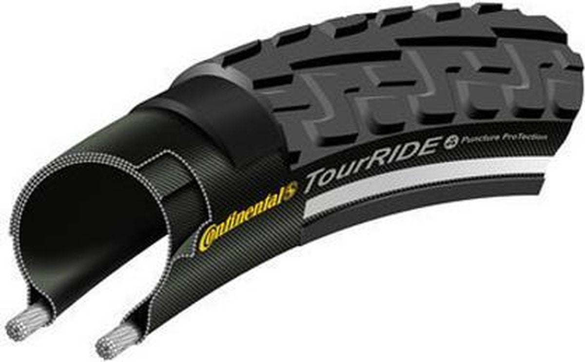 Buitenband 28x1 38 37-635 reflectie continental ride tour zwart - ZWART