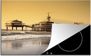 Luxe inductie beschermer Scheveningen - 78x52 cm - zonsondergang bij strand van Scheveningen  - inductiebeschermer