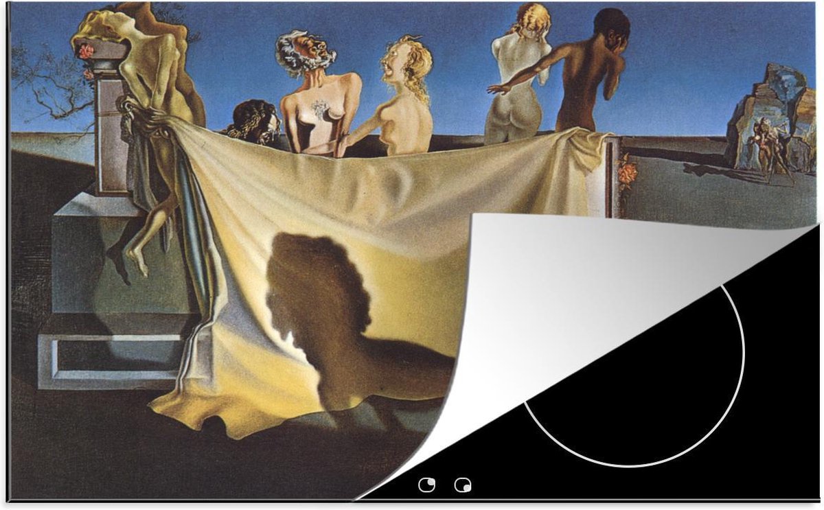 Luxe inductie beschermer Salvador Dali - 80x52 cm - oude dag van Willem Tell - schilderij van Salvador Dalí  - inductiebeschermer