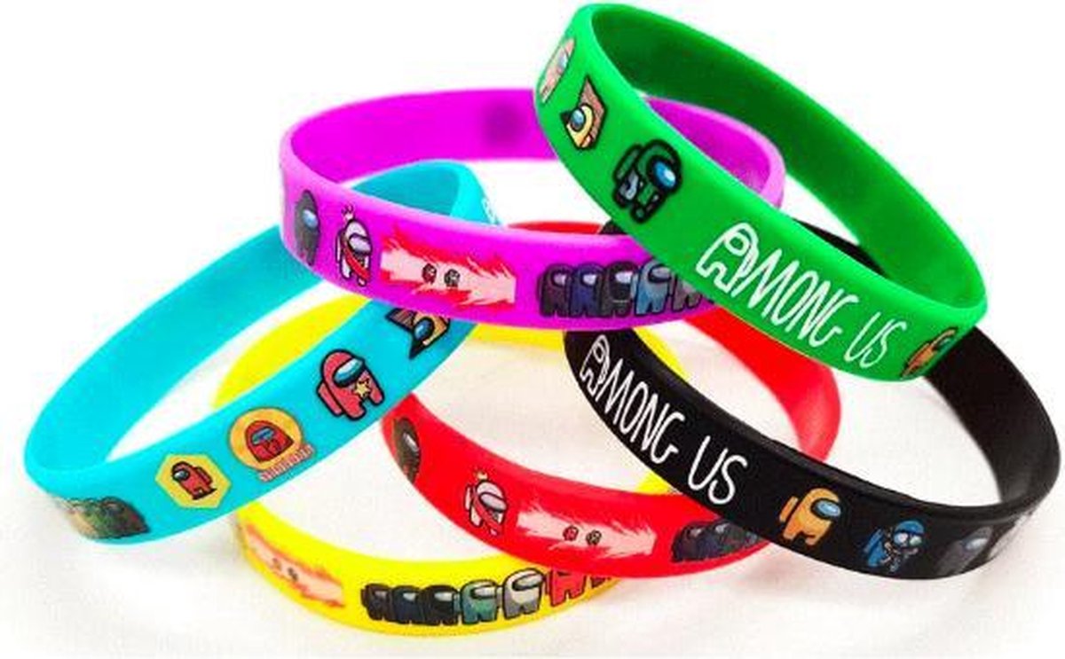 ProductGoods - 10 Among Us polsbandjes van gel - Set van 4 stuks - Polsbandje rubber - Silicone polsbandje - Setje armbandjes - Siliconen - Among Us