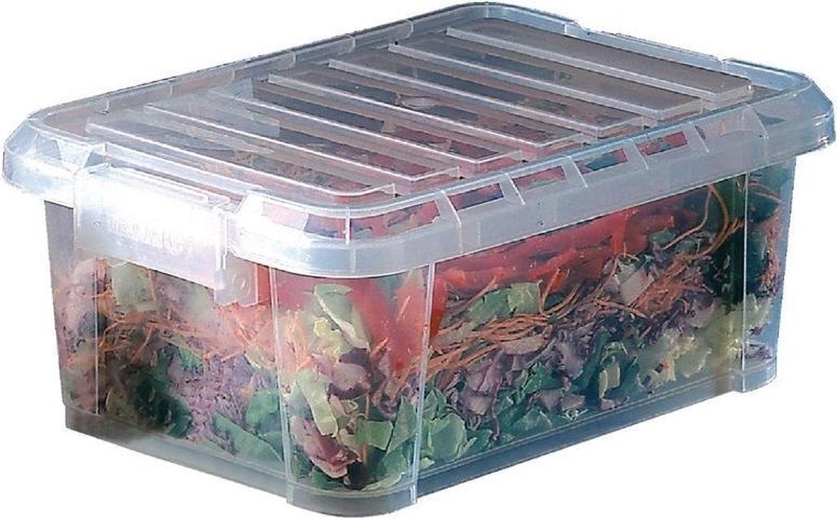 Araven Opbergbak met deksel - Transparant - 38 cm x 26