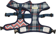 Croci hondentuig cambridge tweezijdig ruit / visgraat blauw / rood (35-45 CM)