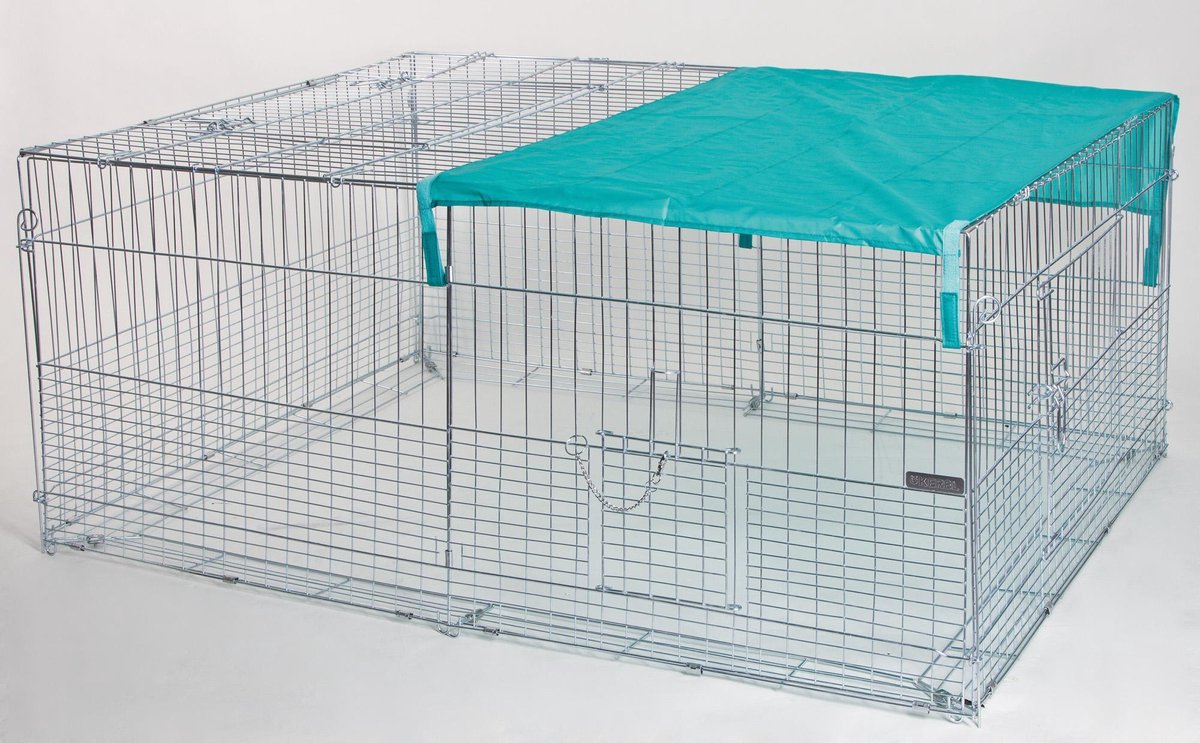 Kerbl Buitenverblijf voor jonge dieren met uitbreekblokkering - 144 cm x 112 cm x 60 cm