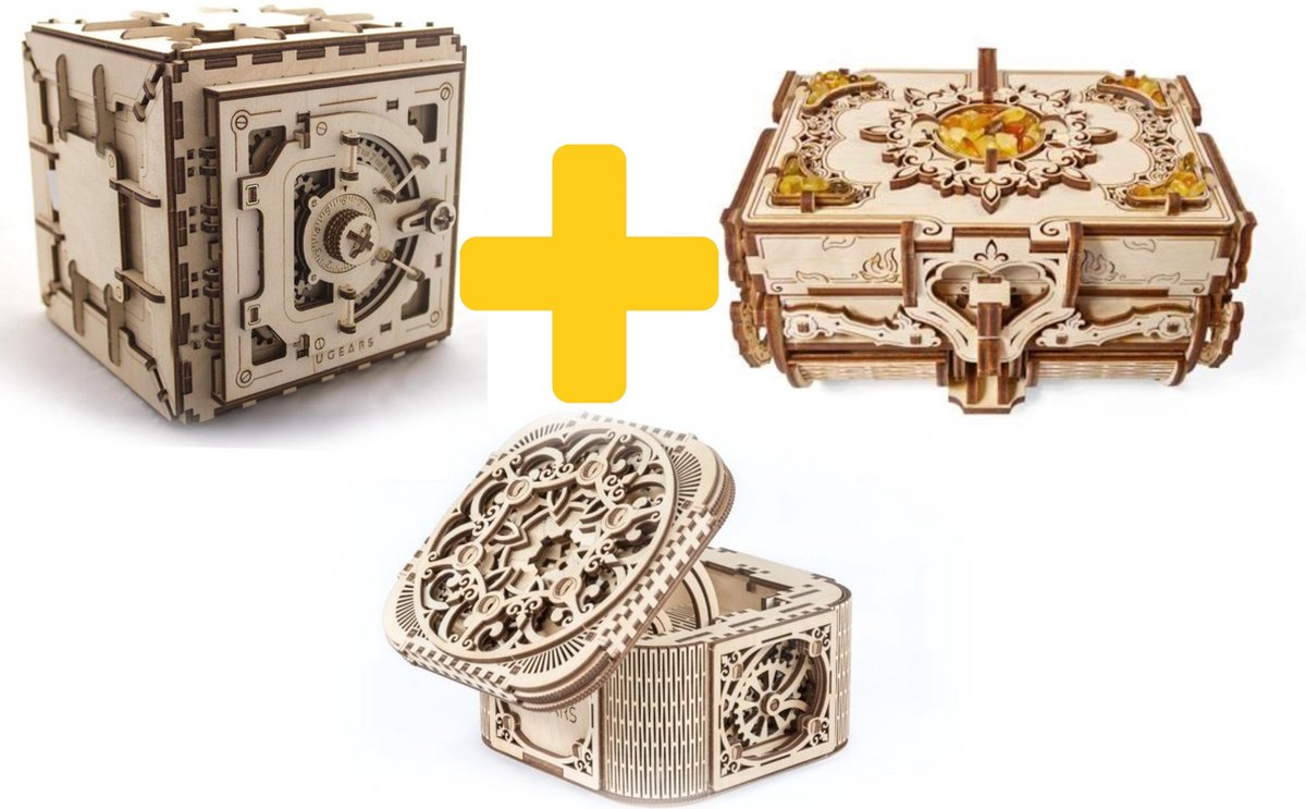 UGears modelbouw hout voordeelpakket Safe Boxes
