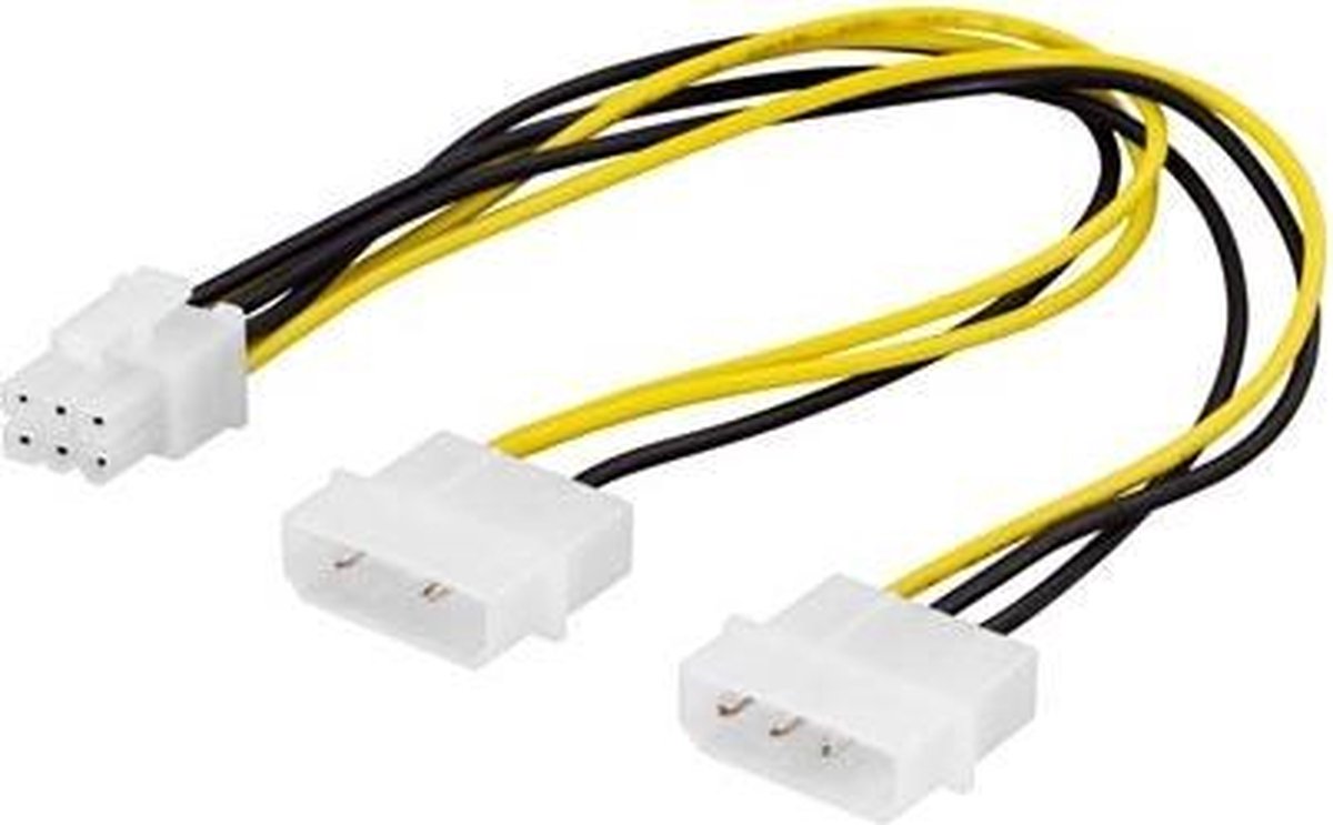 Deltaco SSI-45 2 x 4-pin 6-pin Zwart