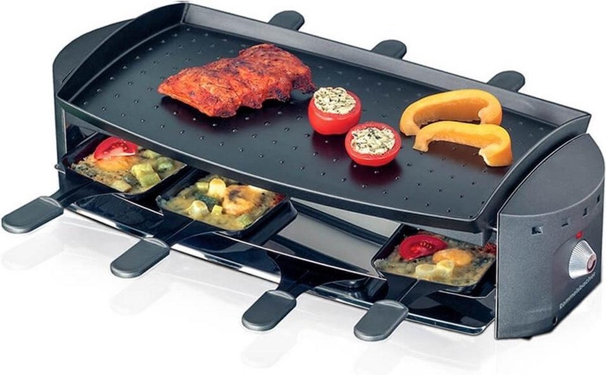 Rommelsbacher RC1200 Ottimo 8 Persoons Raclette-Grill 1200W RVS/Zwart
