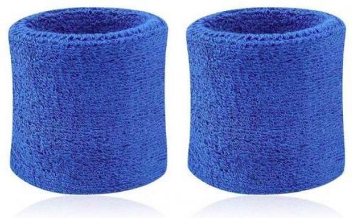 ProductGoods - 2x Zweetband Blauw | Zweetbandjes pols
