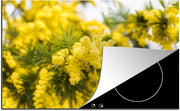Luxe inductie beschermer Mimosa - 78x52 cm - gele mimosa bloem  - inductiebeschermer