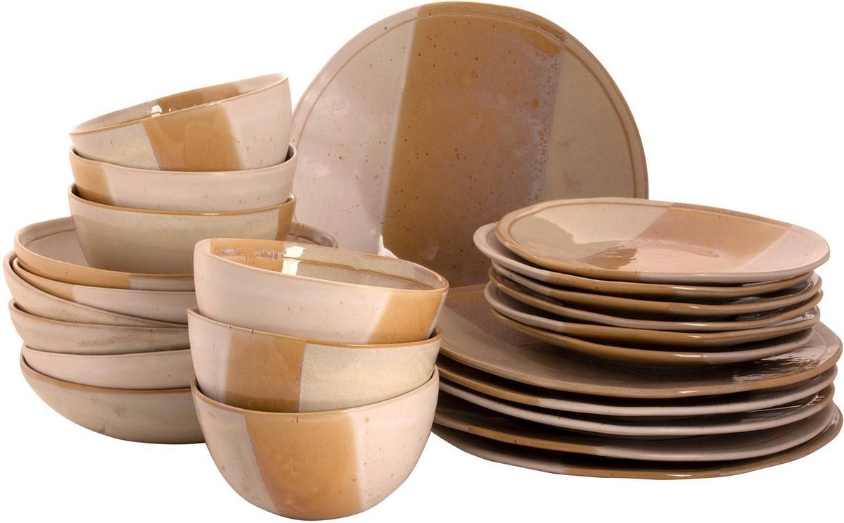 Palmer Beach Stoneware Serviesset - 6-persoons - 24-delig - Beige