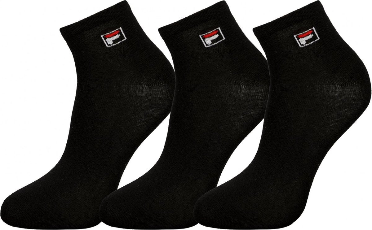 Fila - 6-pack Enkel Sokken - Zwart - Maat 35-38