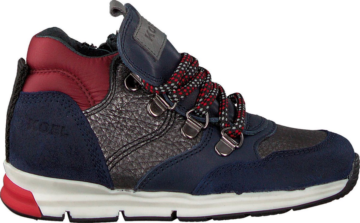 Koel4kids Ko650 Hoge sneakers - Leren Sneaker - Jongens - Blauw - Maat 24