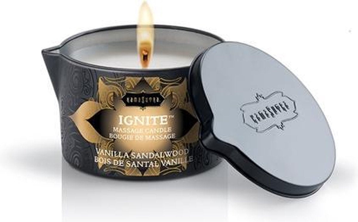 Bundle - KamaSutra - Massage Kaars - Vanilla Sandalwood met glijmiddel