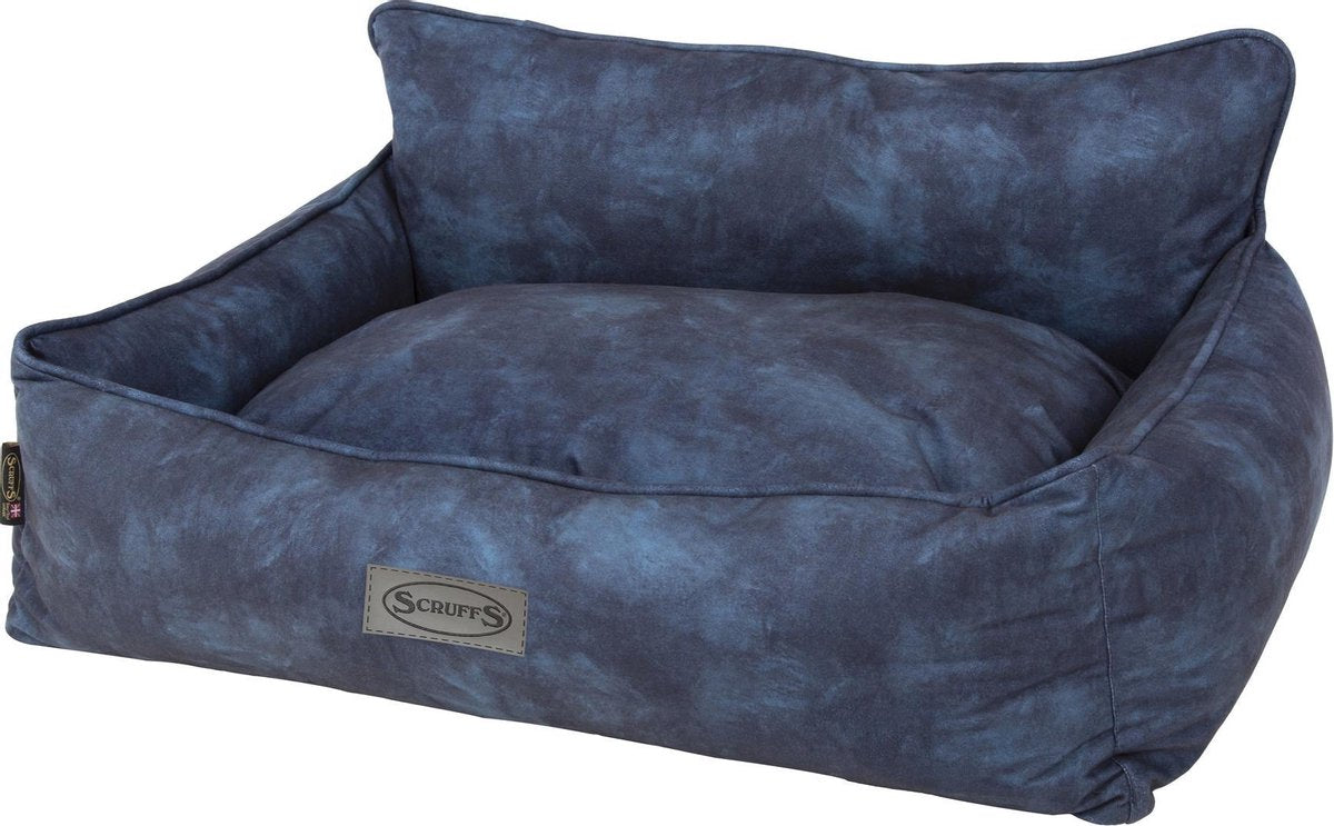 Scruffs Kensington - Stijlvolle eco-leren hondenmand - in blauw