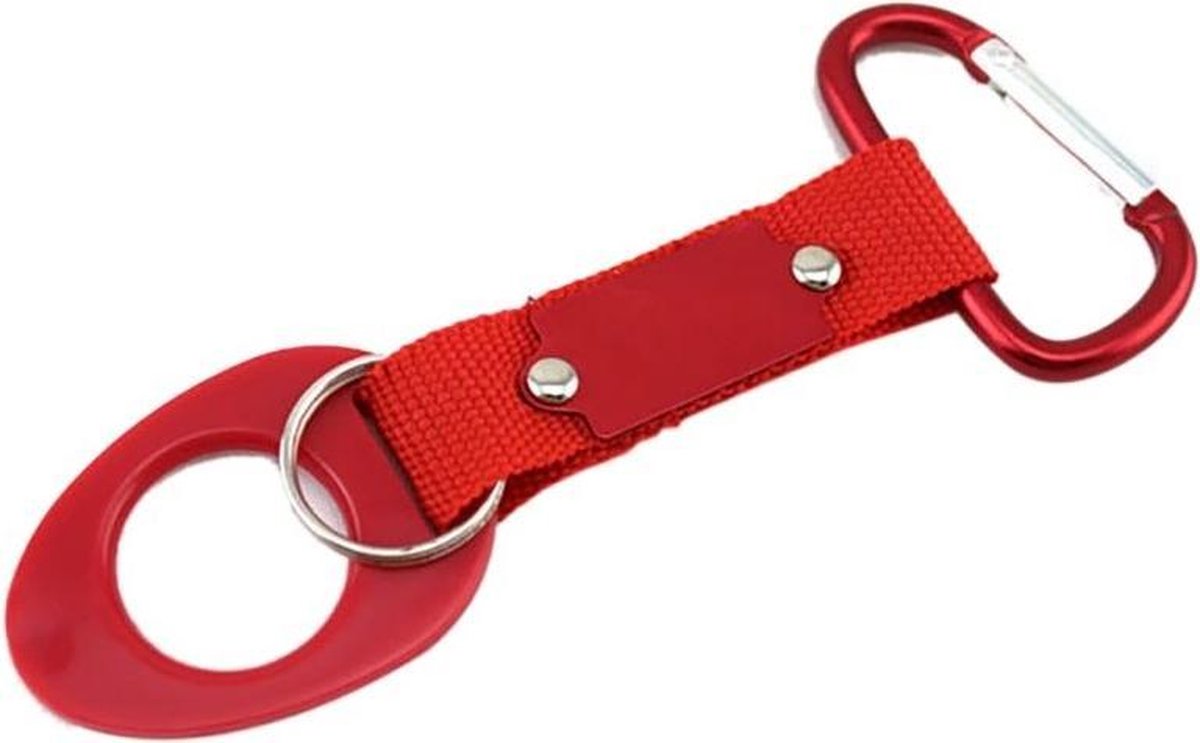 Karabijn - Karabijnhaak - Waterfles houder - Gesp - Nieuwe Aankomst - Sport - Outdoor  -  Waterfleshouder - Camping - Wandelen - Aluminium Rubber Gesp - Haak - Rood